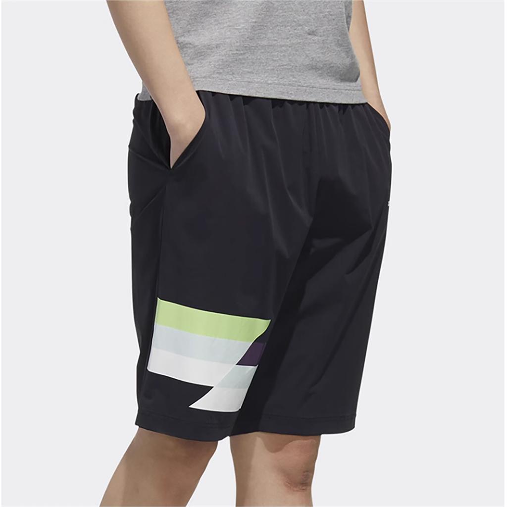 Adidas Neo Geometric Pattern Printed Color Block Loose Fit Five-Point Casual Shorts Men shorts Black FP7344