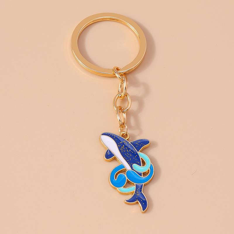 

Cute Enamel Whale Shark Fish Keychain Shell Key Ring Pendants for Women Girls Handbag Decor DIY Jewelry Gifts