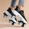 Teenagers /Boys/Girls Shapeshifting Shoes Four-wheel Dual-use Roller Skates Double Row Walking Shoes Roller Skates