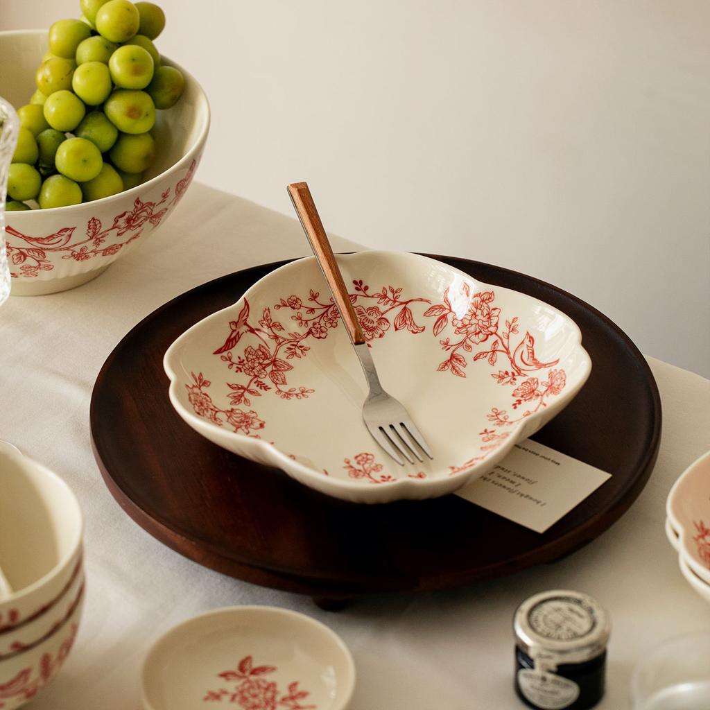 Underglaze Color Ceramic Dishes And Plates Set For Home Use Particularly Beautiful Plates For Wedding Housewarming Gifts Tableware