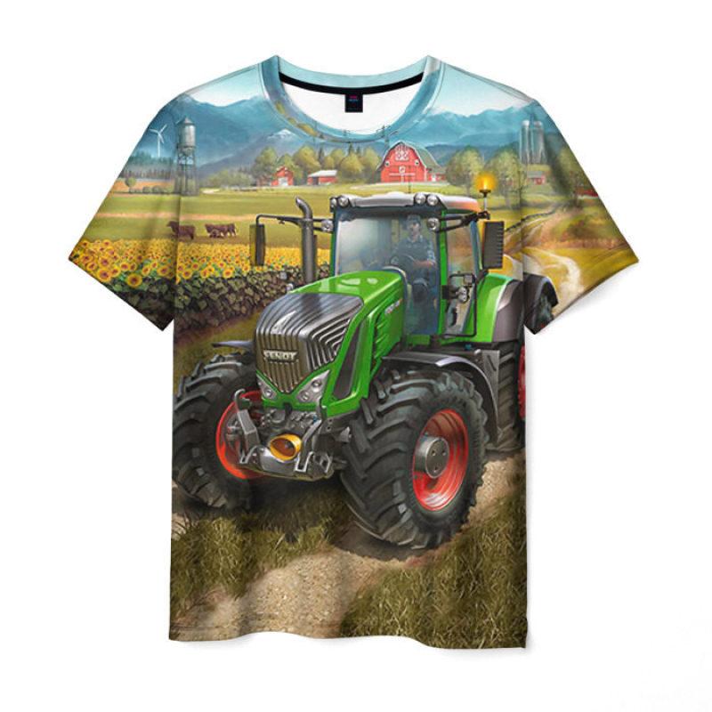 T-Shirts 3D-Druck LKW-Traktoren Sommer Kinder Rundhals T-Shirt Übergroße Jungen Mädchen Unisex Mode Lose Kinderkleidung