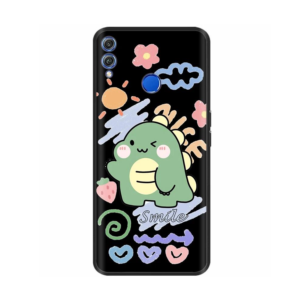 For Honor 8X Case Soft Liquid Silicone Full Coverage Phone Case For Huawei Honor 8X Cases Honor8X Cute Panda Back Cover Fundas