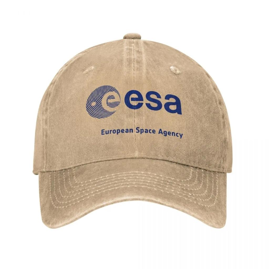 Vintage EESA European Space Agency Baseball Caps Unisex Distressed Denim Snapback Cap Esa Outdoor Activities Adjustable Hats Cap