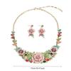 European and American bride exaggerated necklace collarbone chain short women's decorative necklace flower jewelry set
