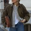 BITCED Women's Pre-Spring Fashion Suede-Effect Pilot Jacket