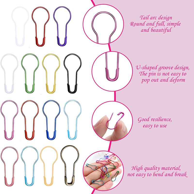300/450Pcs Safety Pins with Storage Box Calabash Crochet Stitch Markers Knitting Crochet Locking Safety Pin Safety Pins Set