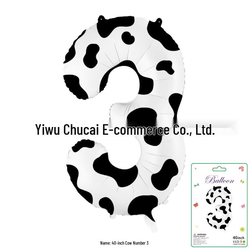 Décoration Bandeau Rayé à Carreaux Vache Dégradé 40" - Grand Chiffre pour Scène de Fête d'Anniversaire de Bébé