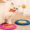 Sisal Rope Cat Scratcher Round Sisal Cat Scratching Mat And Spring Scratch Ball Cat Scratch Toy for Kittens Relieves Boredom Protects Furniture