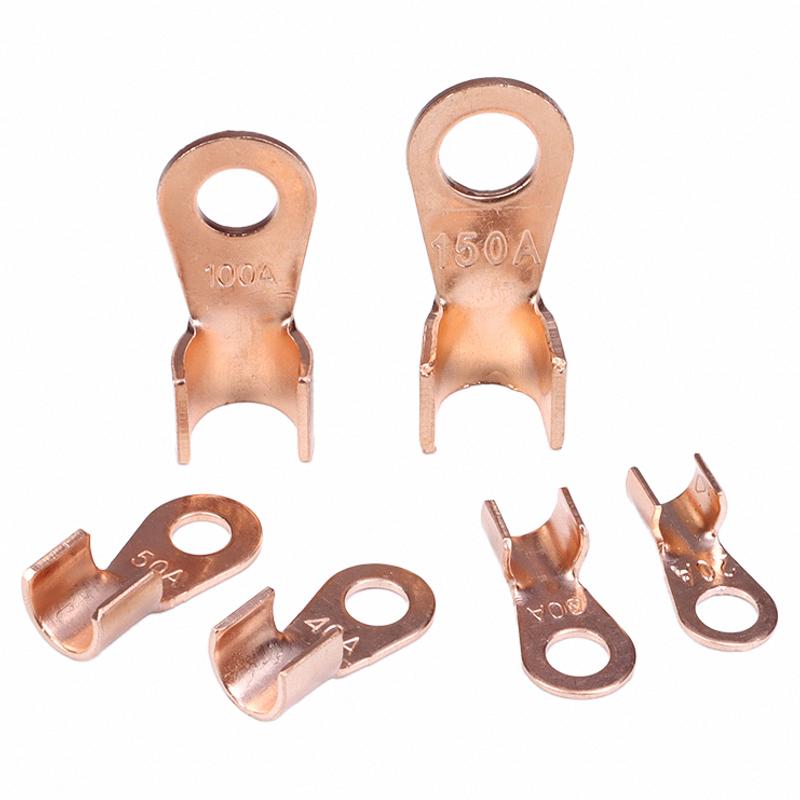 10/50pcs OT Terminal OT3A-OT300A Bare Copper Cable Lug Ring Crimp Connector Non-Insulated for Battery Electrical Wire