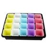 10pcs/Pack Mini Plastic Flower Seedling Nursery Pot with Pallet Colorful Square Plant Pot Indoor Outdoor Flower Plant Containe