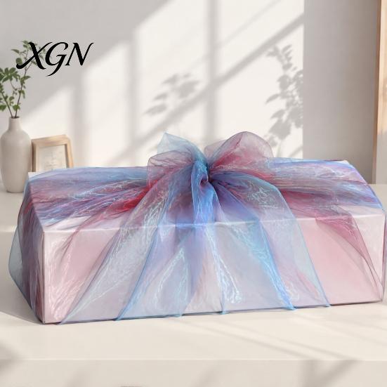 Durable Organza for Fashion Accessories 1 Yard Two Tone Sheer Fabric, 60 Inch Wide Iridescent Silky Decorative Fabric Christmas Tree Ornaments Glitter