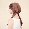 Solid Color Flower Airplane Cap with Long Tail – Middle East Headscarf Wrap