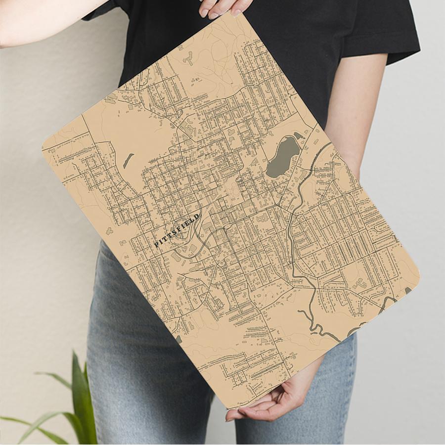 Pittsfield City Map Vintage Metal Wall Art Decorative Iron Painting for Home Office Decoration 20x30cm(7.8x11.8inch)
