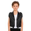 Gilet de Performance Scénique Danse Jazz pour Garçons à Franges Paillettes Scintillantes Revers de Couleur Contrastante Haut Sans Manches