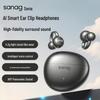 Sanag S7S Bluetooth Ear Clip Earphones with AI Translation and Air Conduction for 2025 Sports - Open, Not In-Ear Design