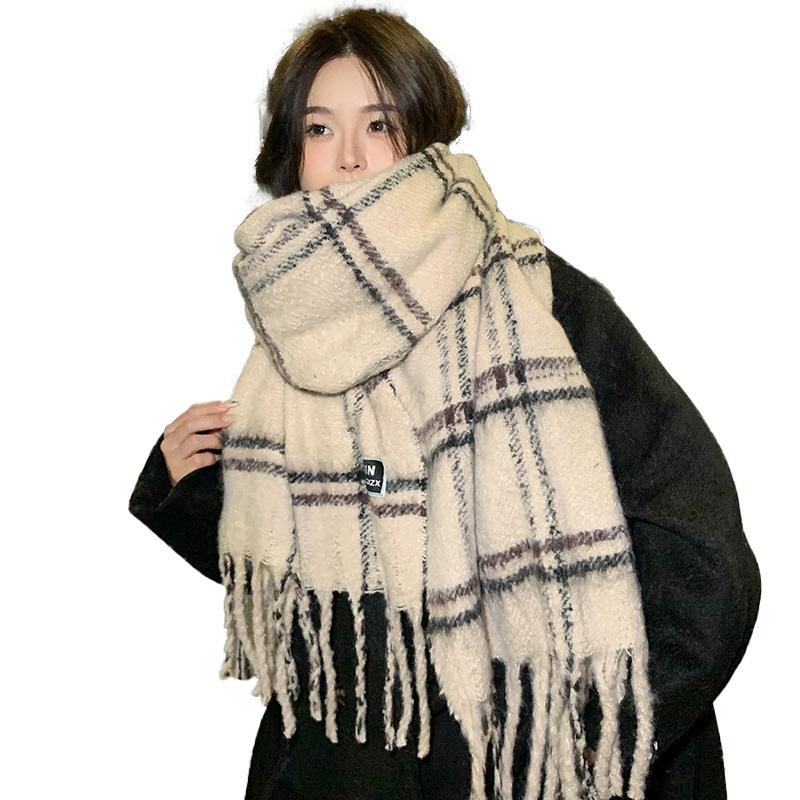 Autumn and Winter Fashion Wear Scarf Casual Fashion Versatile Plaid Printing Korean Version Cold and Warm Neck Protection Personalized Scarf