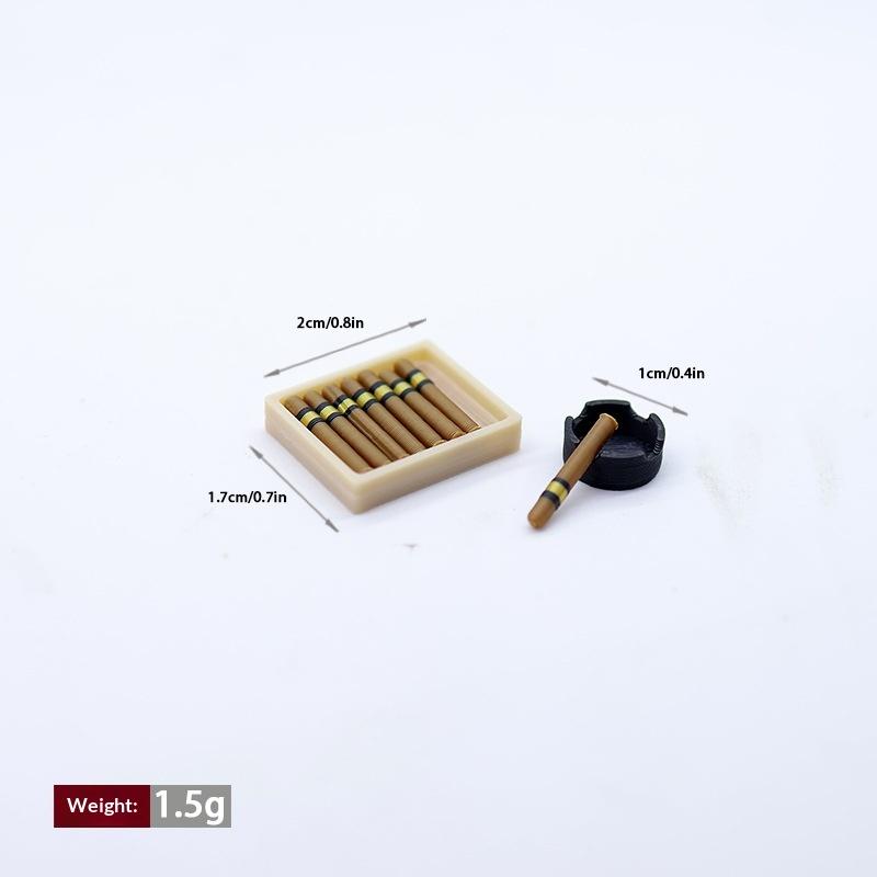 1 Set Hayali Oyun Oyuncakları 1/12 Bebek Evi Simülasyon Puro Küllük Seti Model Mini Sigara Süsü Bebek Evi Dekor Aksesuarları