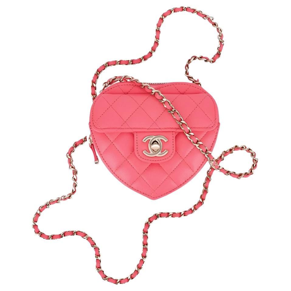 Chanel 22SS Sheepskin Heart Bag, Crossbody Bag, Shoulder Bag Women's Peach Pink AP2784-B08163-NH621