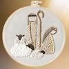 Religious Embroidery Set with Embroidery Hoop Instruction Beginner Stitching Craft Set with Embroidery Thread and Needle