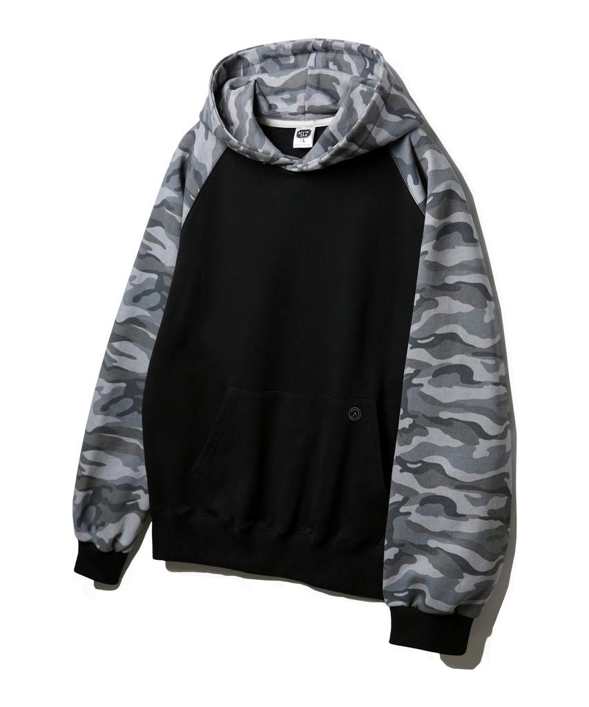 Basic Camo Color Block Raglan Hoodie Azh650 (3 Colors)