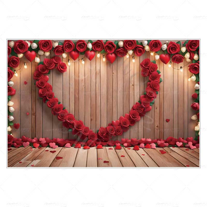 MOON.QG Valentine's Day Decoration Photo Background Candy Shop Teddy Bear Rose Soad Backdrops For Photography Studio Photozone