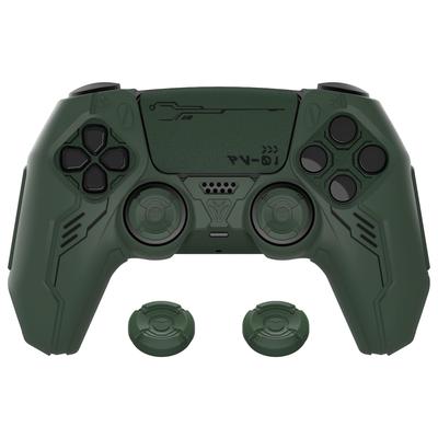 Siliconen hoesje voor PlayVital Mecha Edition PS5 verbeterd compatibel met oplaadbare duimstick en sticker inbegrepen controller, schokbestendig, antislip
