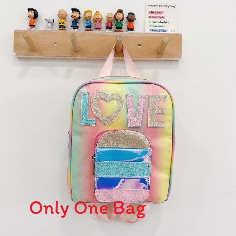 Fashion Letter Sequin Bag Preschool Girls School Backpack With Design Cartoon