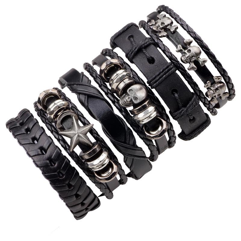 Qinuo Vintage European and American Genuine Leather Bracelet - Classic Simple Design.