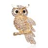 Temperament Full Rhinestone Owl Sitting On Branches Brooch For Women Men Trendy Lovely Flying Bird Owl Animal Pins Jewelry Gifts