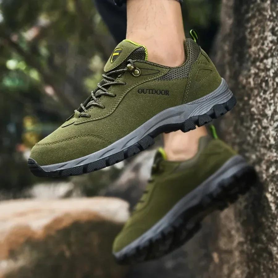 2025Low-top Mountain Climbing Outdoor Color-matching Tie, Comfortable PU Leather Surface High Quality, Multiple Colors Available