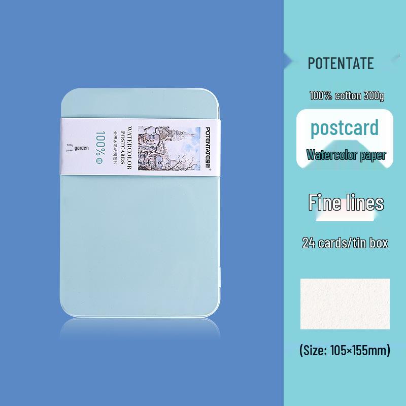 300g Watercolor Postcard Paper - Thick, Medium Rough Texture, Wood Pulp, Square, Blank Cardstock for Painting and Drawing