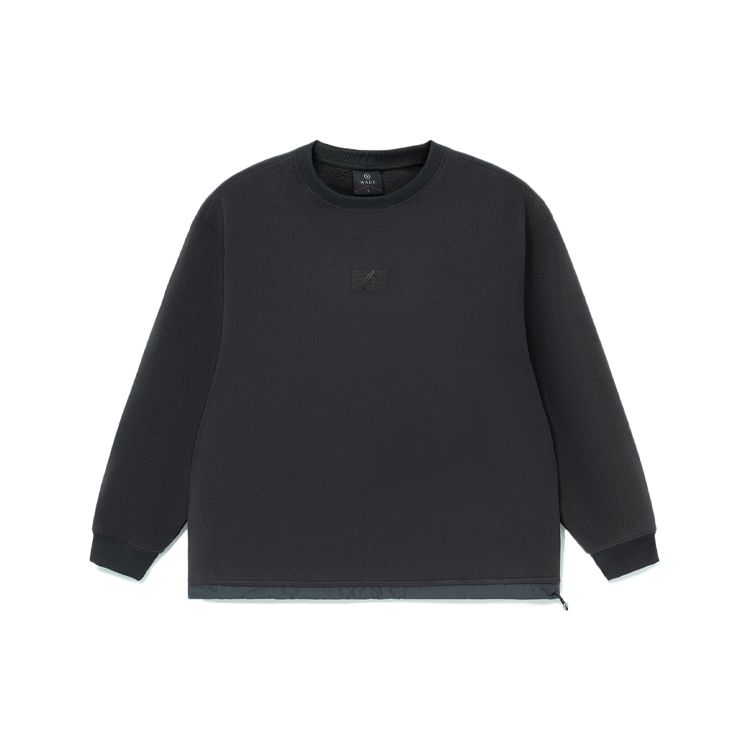 Li Ning X Artist DFT Wade Series Zábavný Vzor Volná Fleecová Teplá Mikina s Kulatým Výstřihem Unisex mikina Černá AWDRE75-1