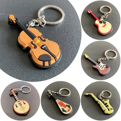 Bag Jewelry Musical Instrument Pendant Guitar Keychain Guitar Key Rings Guitar Keyring Holder