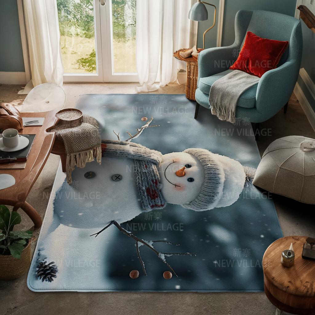 House Entrance Carpet Home Door Mat Living Room Bath Foot Bathroom Non-slip Water Absorption Rugs Bath Merry Christmas Winter
