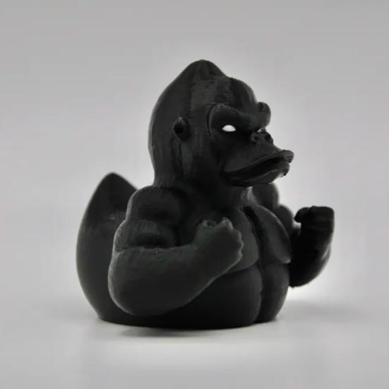 Black Gorilla Duck Figurine 3D Printed Muscle Orangutan Duck Statue Animal Sculpture Home Office Desktop Car Dashboard Decoration Ornament