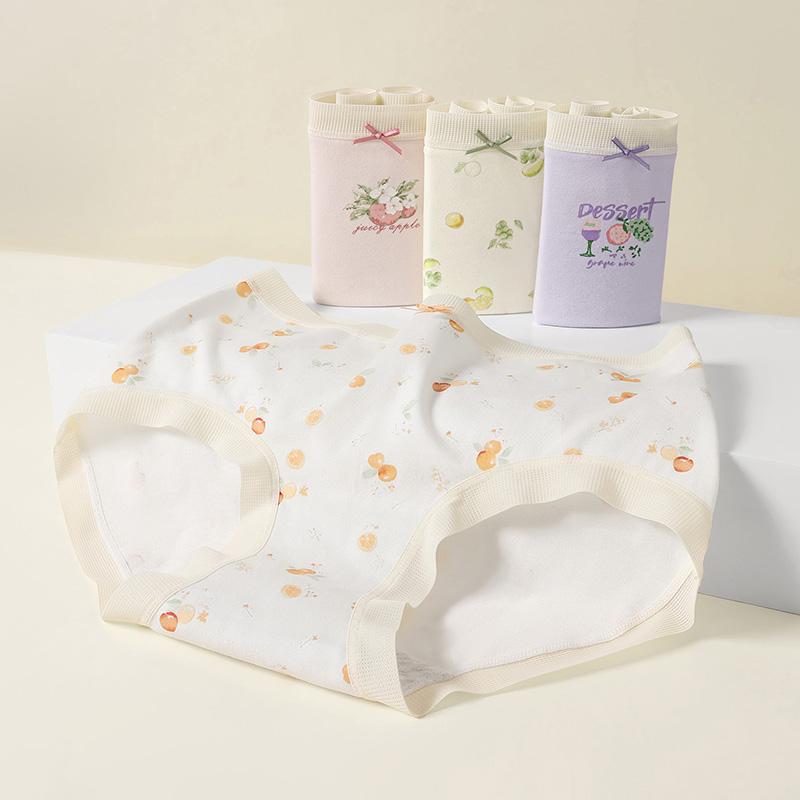 Fentenggan Girls' Underwear - 4-Pack, High Waist, Light Abdominal Compression, 10A Antibacterial, Extended Cotton Crotch