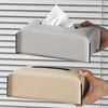 PU Leather Tissue Box Rectangular Paper Towel Container Elegant Tissues Storage Case Refillable Napkin Dispenser