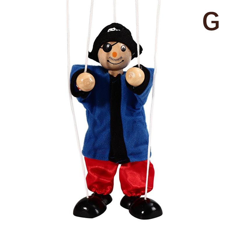 Funny Colorful Pull String Puppet Clown Wooden Marionette Handcraft Toys Joint Activity Doll Kids Children Gifts