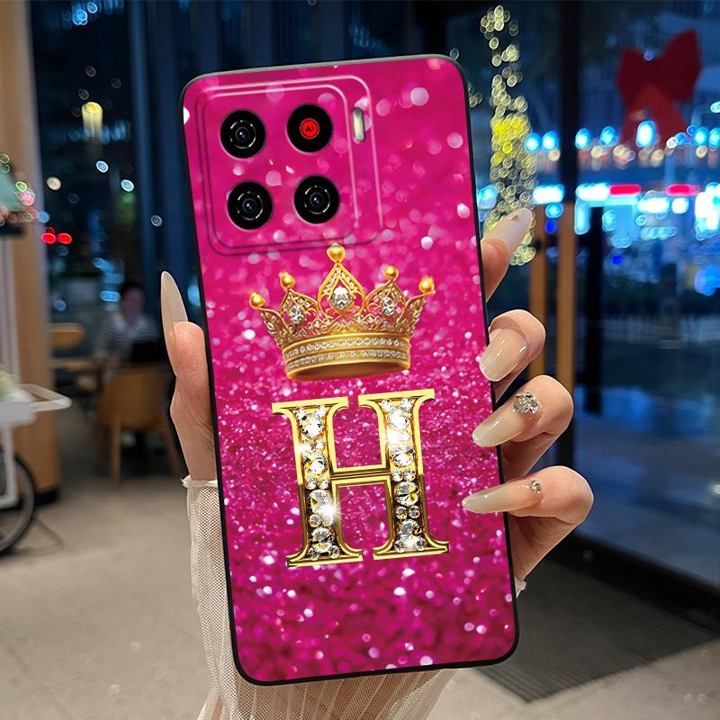 

Для ZTE Blade A56 (Z2473)/Nubia A56 Розкішний Чохол-Книжка З Літерою Для ZTE Blade A56 Pro М який Силіконовий Чорний Чохол Ударостійкий Корпус ZTE Blade Nubia A56