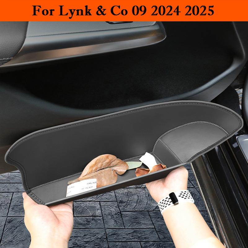 For Lynk & Co 09 2026 2026 Car Door Slot Protective Pad Leather Waterproof Door Groove Mat Storage Barrel Interior Accessories