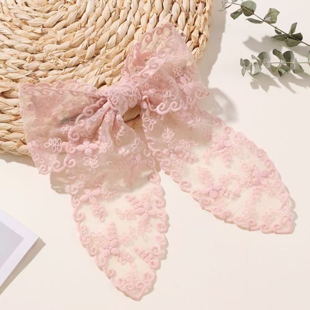 

1 шт. супер фея кружевная заколка, сетчатый бант-четырехлистник, европейский и американский трансграничный пружинный аксессуар для волос ручной работы