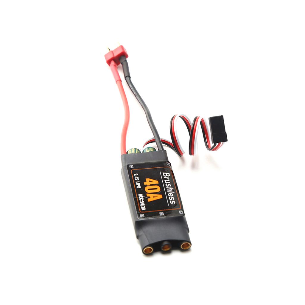 40A Brushless ESC 2 4S Electronic Speed Controller XT60 Plug with 5V 3A BEC 3.5MM Banana Head for Airplane Aircraft