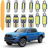 LED Interior Light Kit Package for Toyota Tacoma 2005- Interior Map Dome Lights + Vanity Mirror Lights + License Plate Lights + Tall Tool (12pcs LED