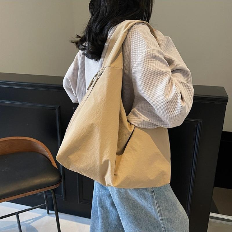 Fashion casual canvas tote bag women's new trendy versatile large-capacity underarm bag commuter shoulder bag