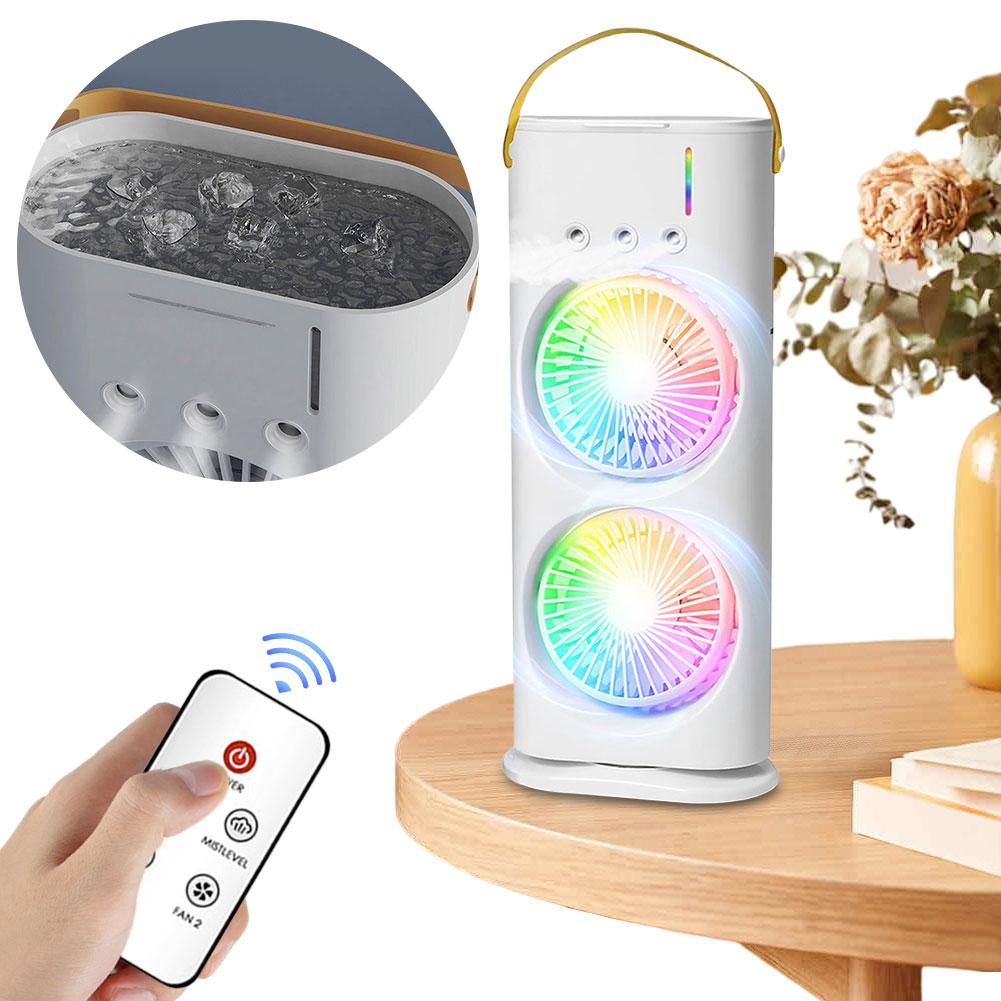 3 Speeds Humidifier Fan LED Night Lights Small Cooling Fan for Room Bedroom Office