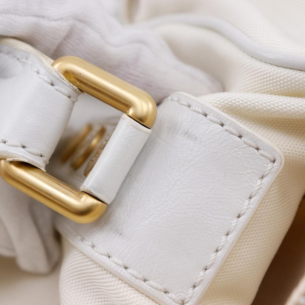 Celine Mini Boston Handtasche 2004 Olympische Spiele Athen Limited Weißes Nylon-Canvas/Leder Damen Gebraucht