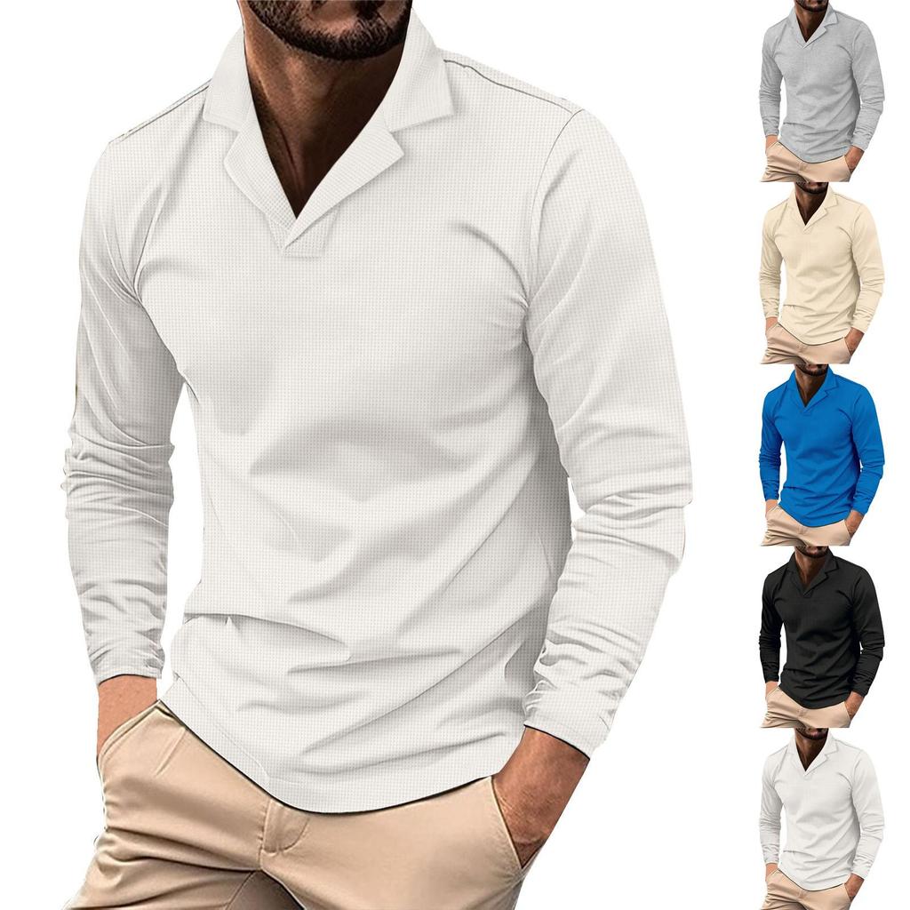 Męskie Koszulka golfowa Casual Sport W serek Kołnierzyk ze ściągaczem Krótki rękaw Moda Casual Jednokolorowe Równina Wiosna i lato Regularny krój