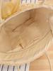 Pastoral Silk Floral Woven Beach Bag for Women's Seaside Vacations