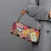 Cowhide Women'S Bag Handmade Design Personalized Flower Color Contrasting Color Dinner Shoulder Messenger Bag Hand Bag