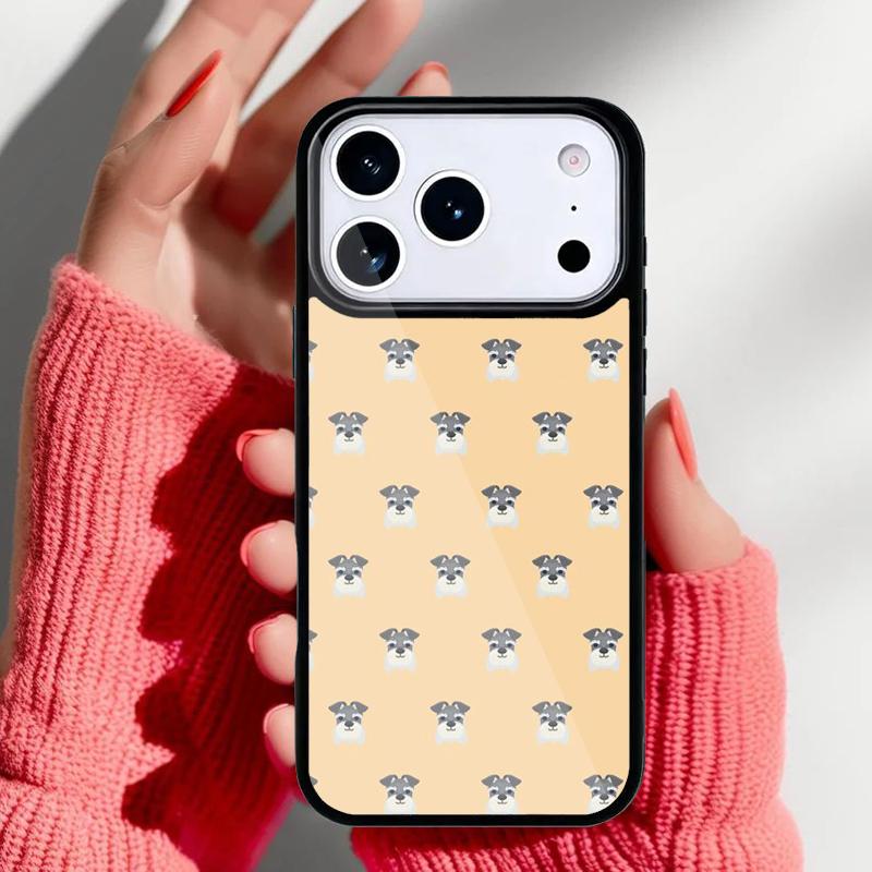 Cartoon schnauzer dog Phone Case for iPhone 17 16 15 14 13 Pro Max Back Cover for 12 11 Pro Coque